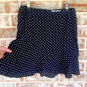 LF SEEK The Label Black Floral Ruffle Mini Skirt S